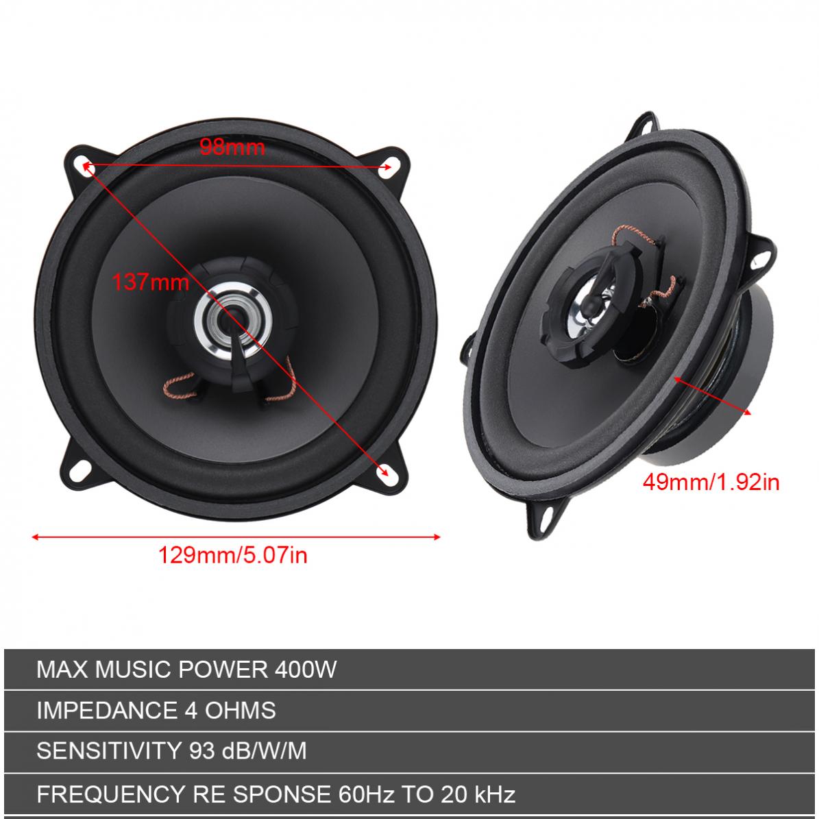 5 Inch 400W / 500W 2-Way Car H - Audio Universal Music 评论和价格