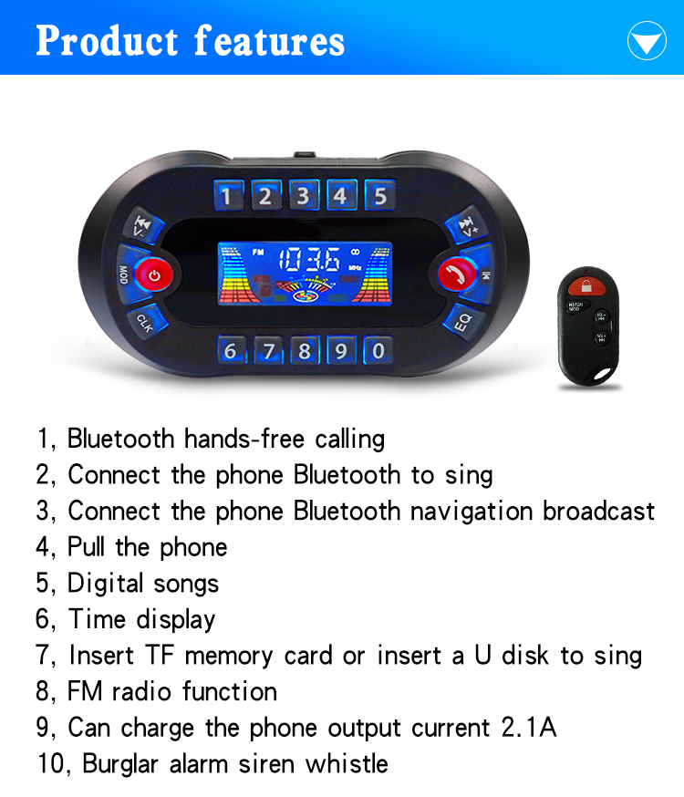 MT730 Motorcycle Bluetooth Spe - Audio Music Player 评论和价格
