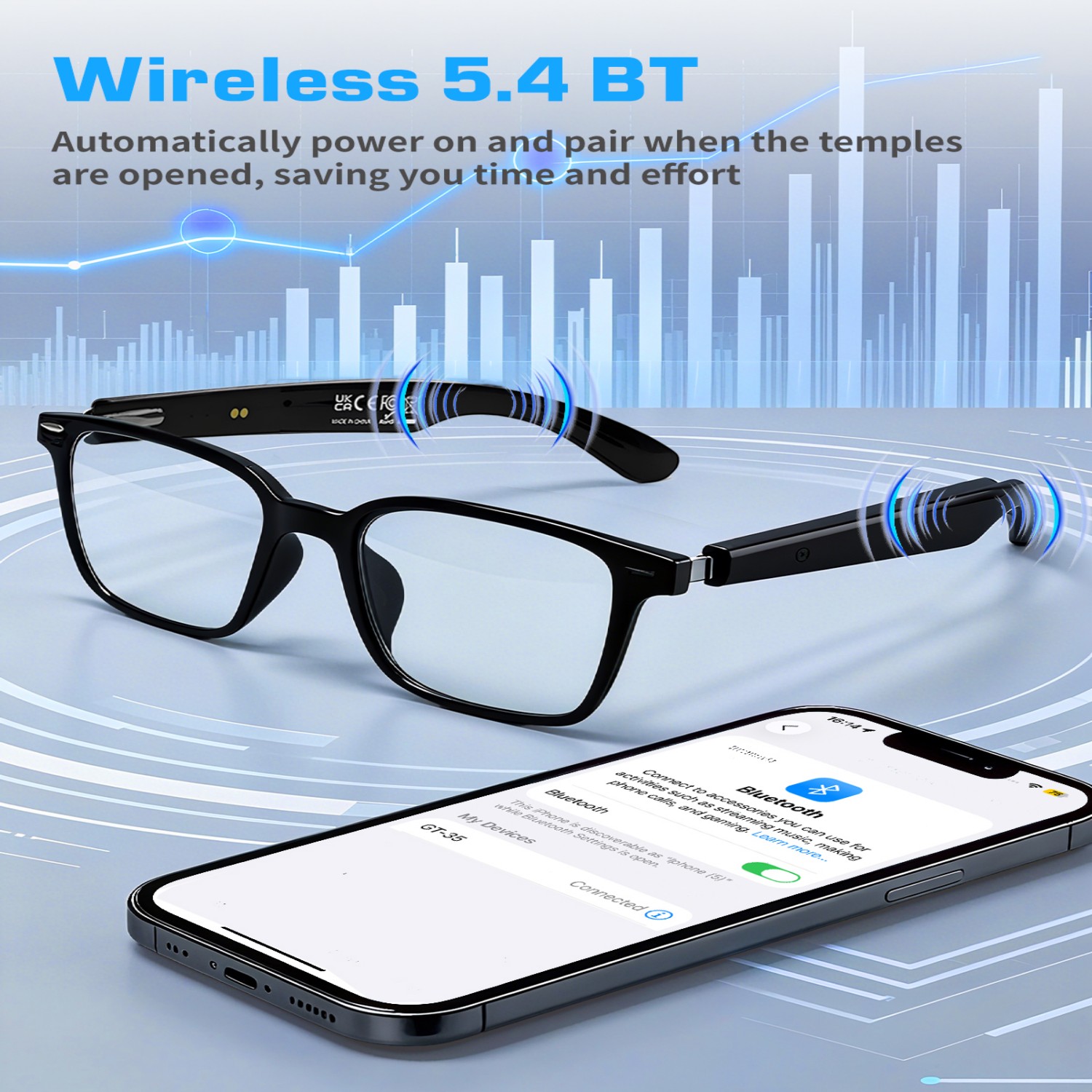 GT35 Smart Glasses with AI Tra - Audio With Music Ai 评论和价格