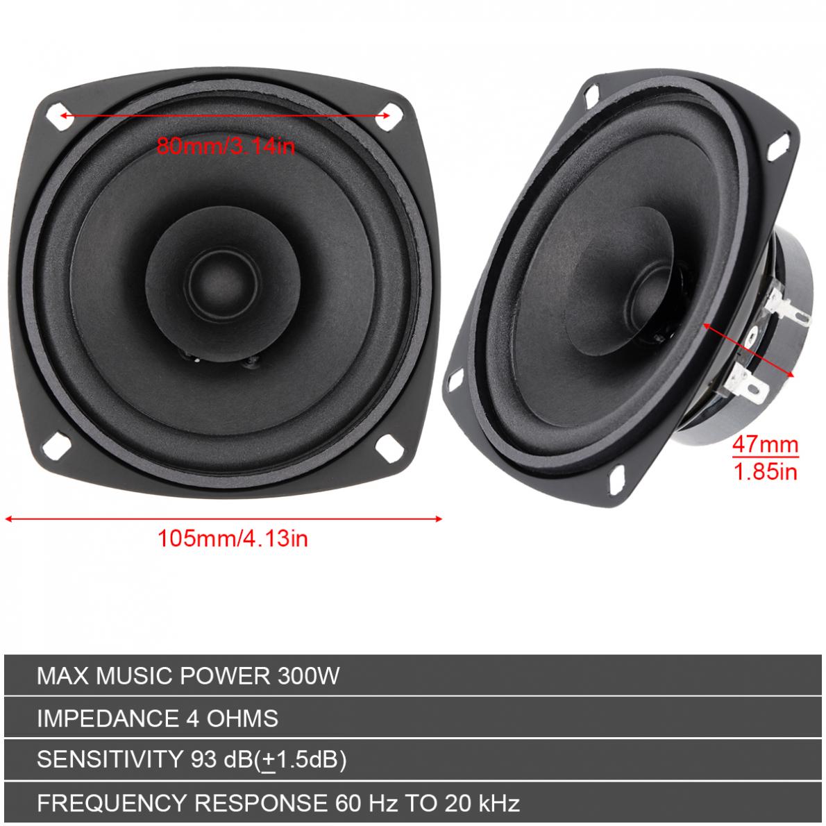1 Piece 4 Inch 12V 300W Univer - Audio Universal Music 评论和价格