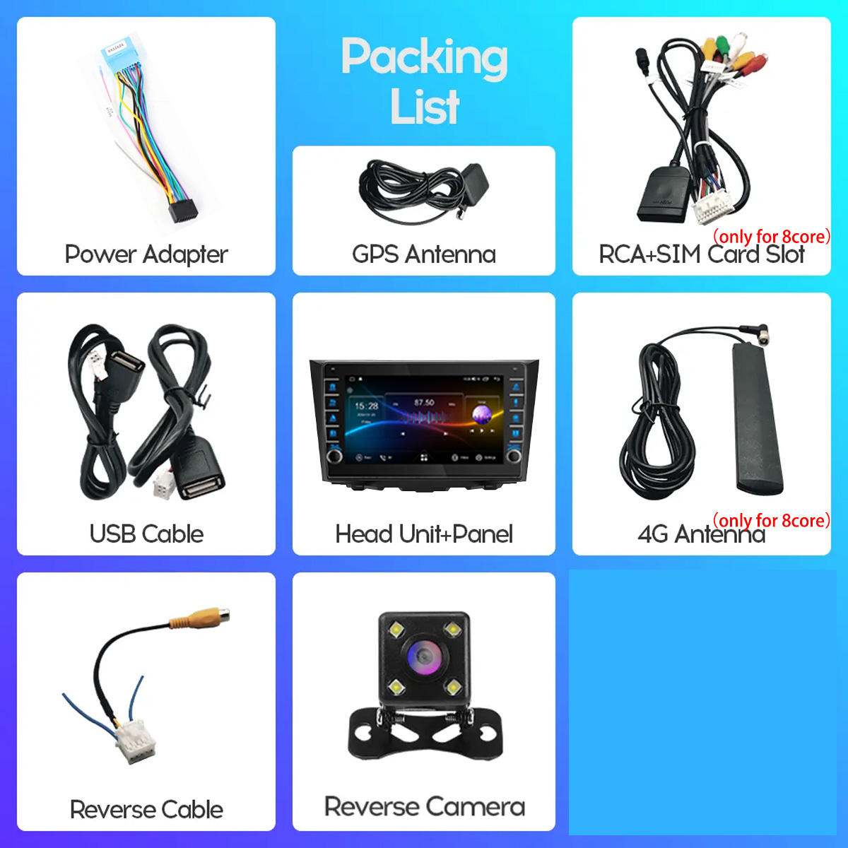 8G Ram 128GB Android 14 Car Ra - Audio Music Arabic 评论和价格
