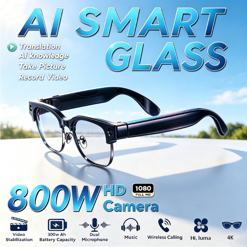 800W HD Pixel Smart Glasses Me - Audio With Music Ai 评论和价格