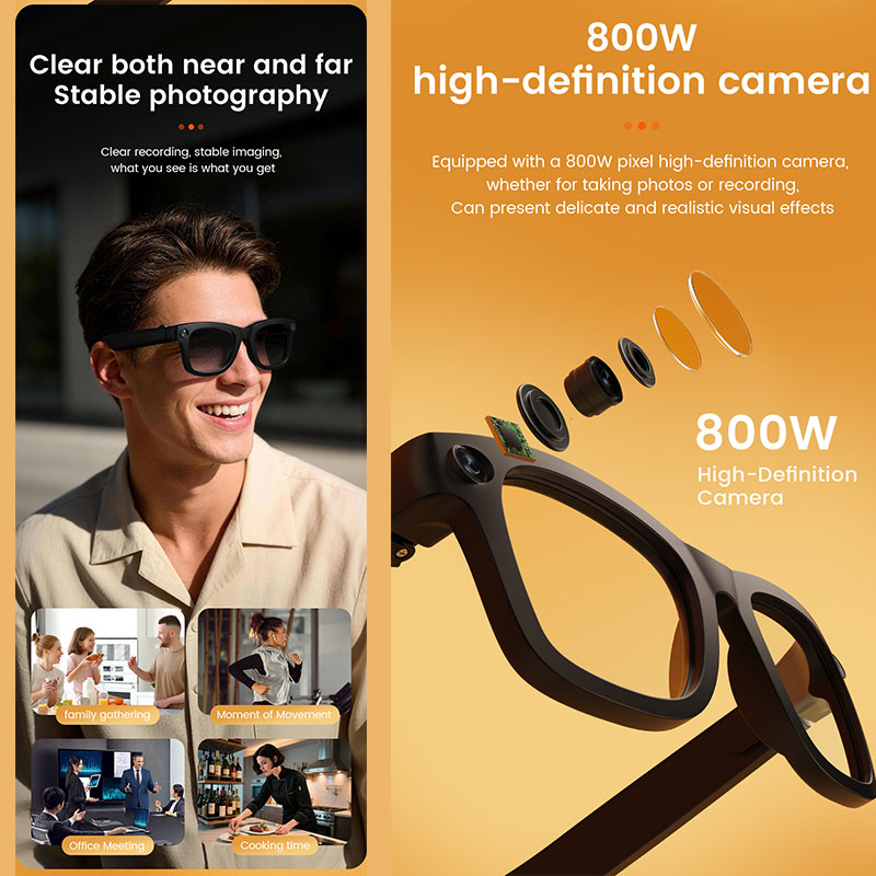 AI Smart Glasses 800W Camera A - Audio With Music Ai 评论和价格