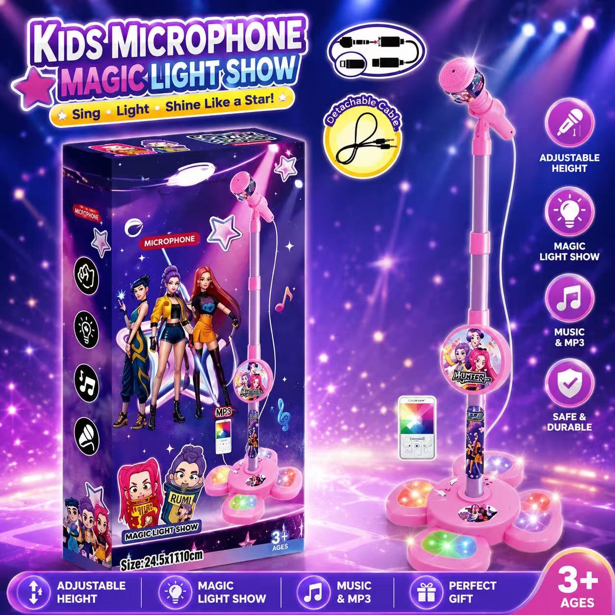 Karaoke Microphone with Stand, - Audio Music Edit 评论和价格